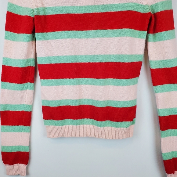American Eagle Candy Stripe Angora Rabbit Wool Cashmere Knit Sweater S Womens - Picture 6 of 8